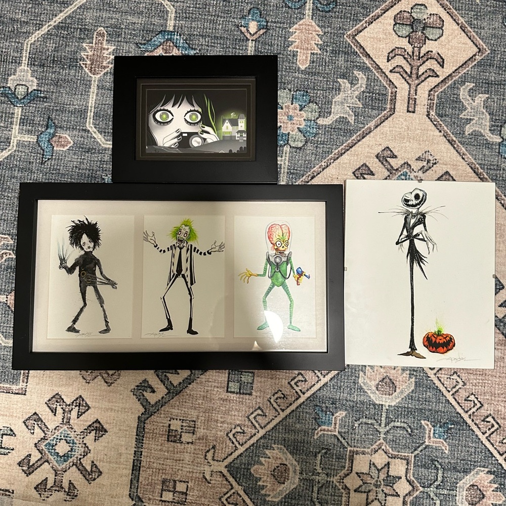Framed Tim Burton Art